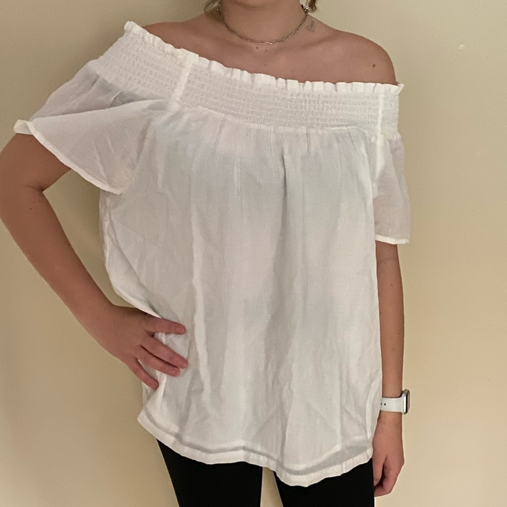 Current/Elliott off the shoulder white top